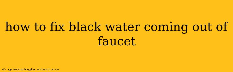 how to fix black water coming out of faucet