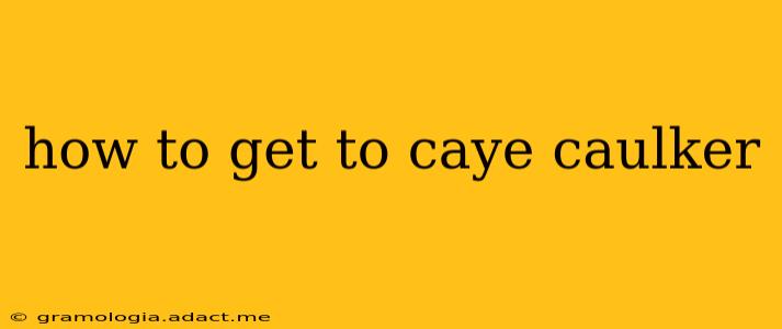 how to get to caye caulker