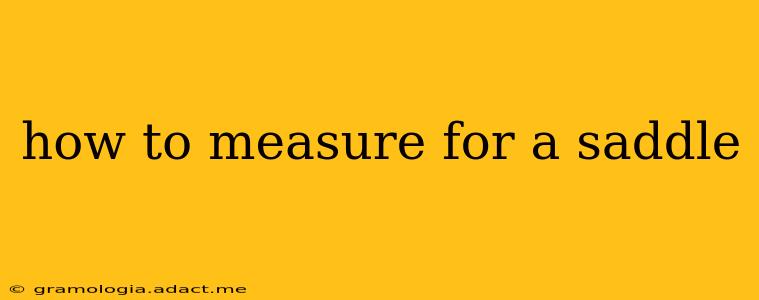 how to measure for a saddle