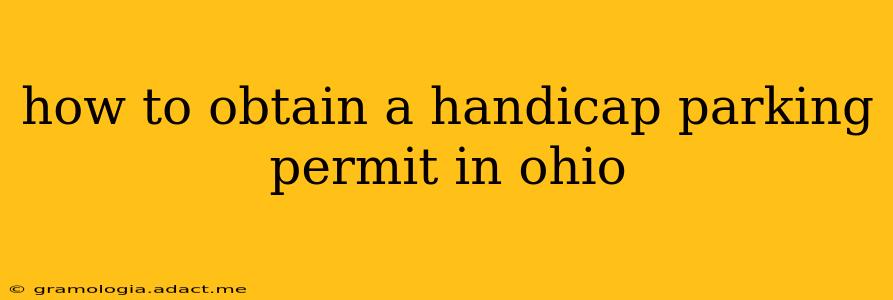 how to obtain a handicap parking permit in ohio