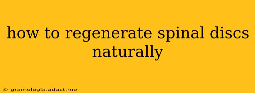 how to regenerate spinal discs naturally