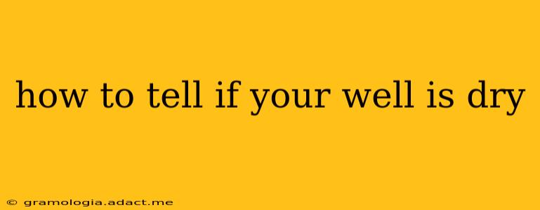 how to tell if your well is dry