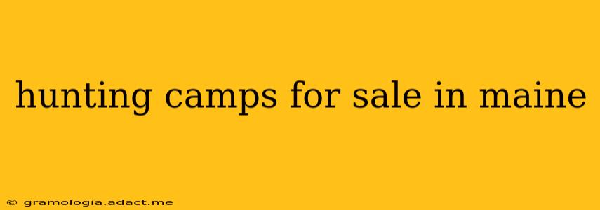 hunting camps for sale in maine