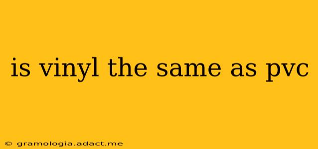 is vinyl the same as pvc