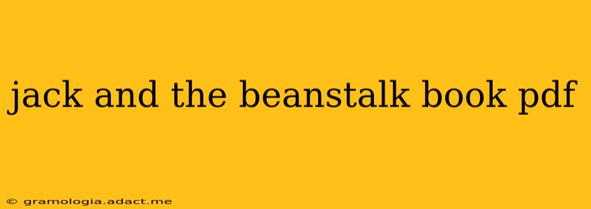 jack and the beanstalk book pdf