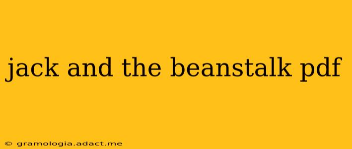 jack and the beanstalk pdf