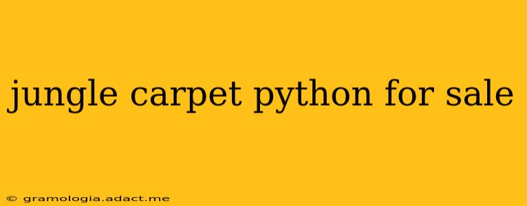 jungle carpet python for sale