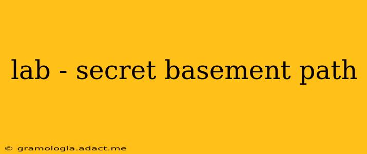 lab - secret basement path