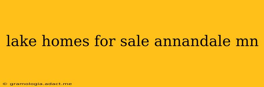 lake homes for sale annandale mn