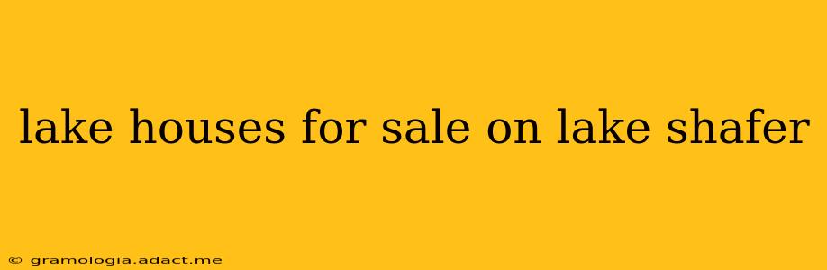 lake houses for sale on lake shafer