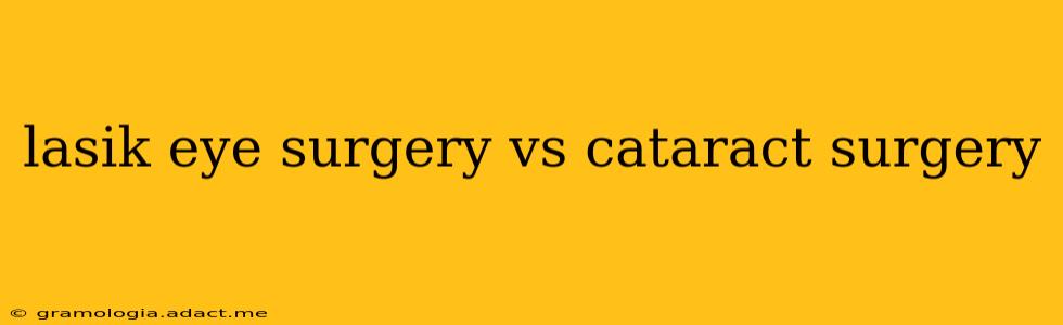 lasik eye surgery vs cataract surgery