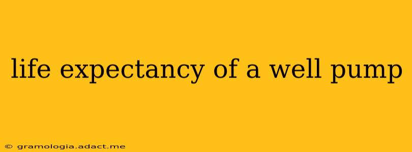 life expectancy of a well pump