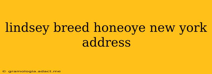 lindsey breed honeoye new york address
