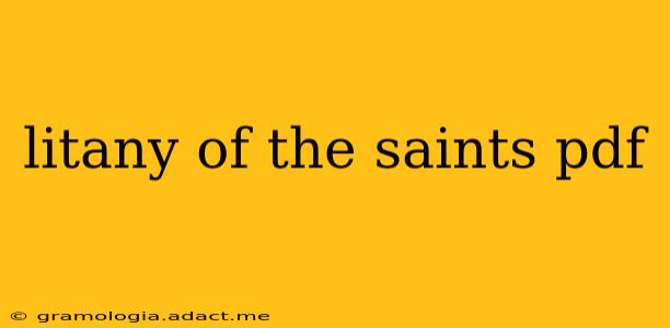 litany of the saints pdf