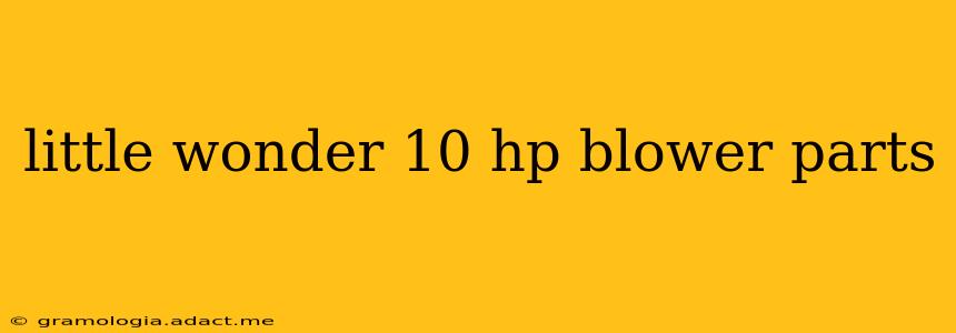 little wonder 10 hp blower parts