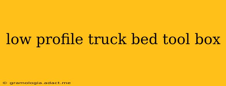 low profile truck bed tool box