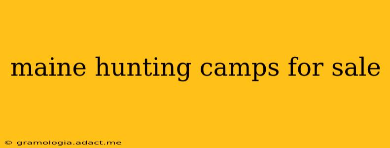 maine hunting camps for sale