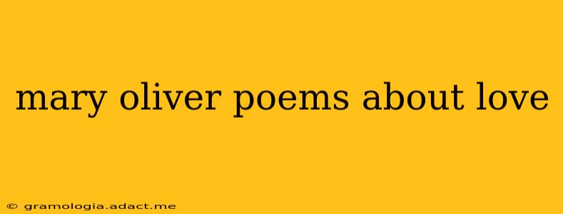 mary oliver poems about love