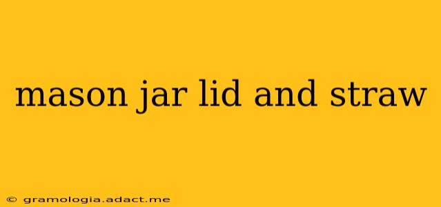 mason jar lid and straw