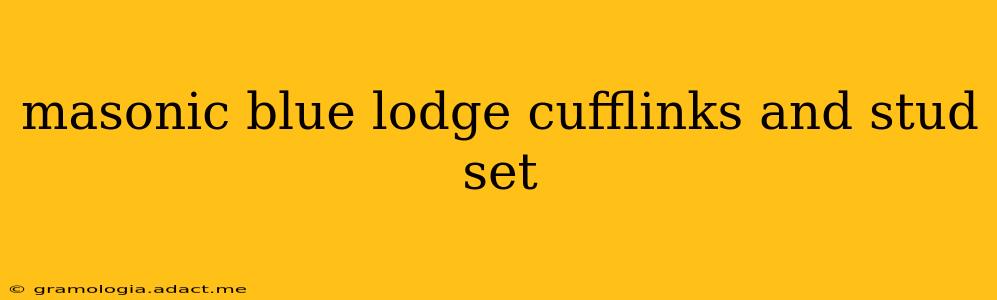 masonic blue lodge cufflinks and stud set