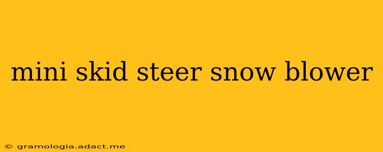 mini skid steer snow blower