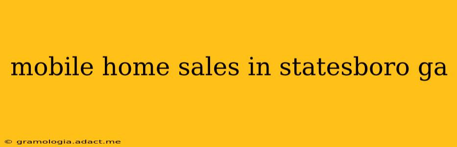 mobile home sales in statesboro ga