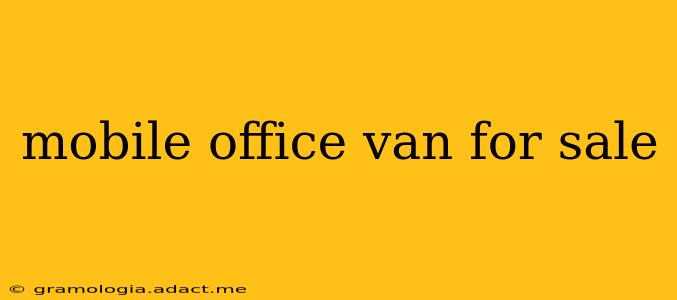 mobile office van for sale