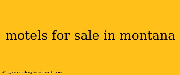 motels for sale in montana