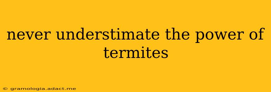 never understimate the power of termites