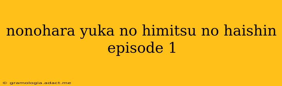 nonohara yuka no himitsu no haishin episode 1