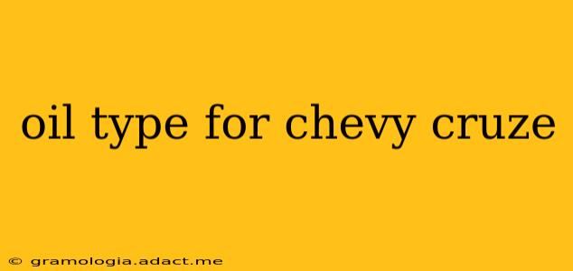oil type for chevy cruze