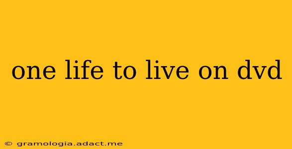 one life to live on dvd
