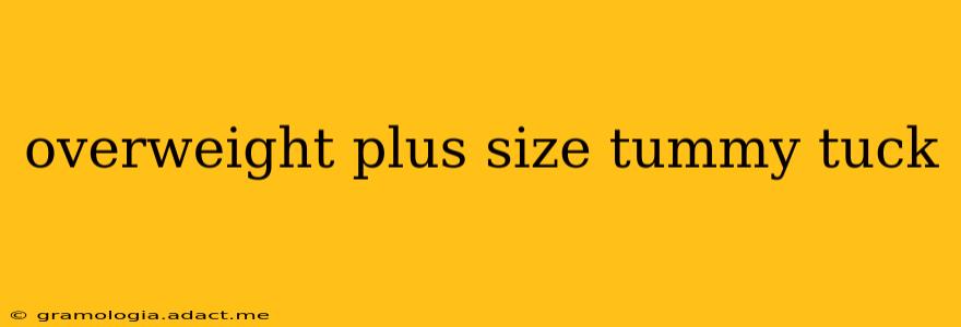 overweight plus size tummy tuck