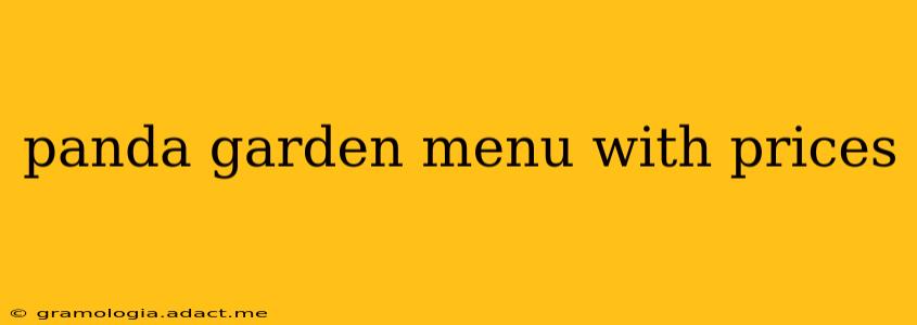 panda garden menu with prices