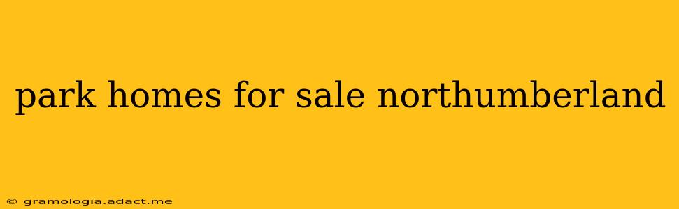 park homes for sale northumberland