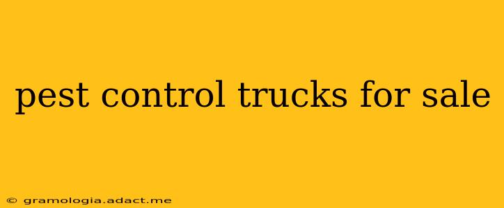 pest control trucks for sale