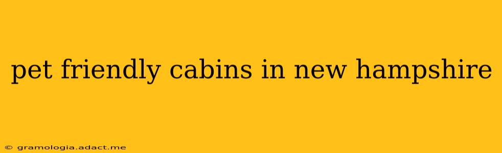 pet friendly cabins in new hampshire