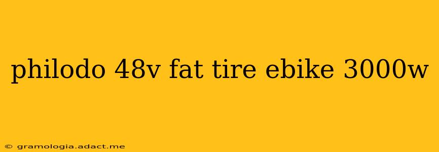 philodo 48v fat tire ebike 3000w