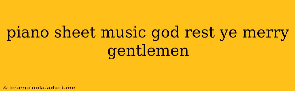 piano sheet music god rest ye merry gentlemen