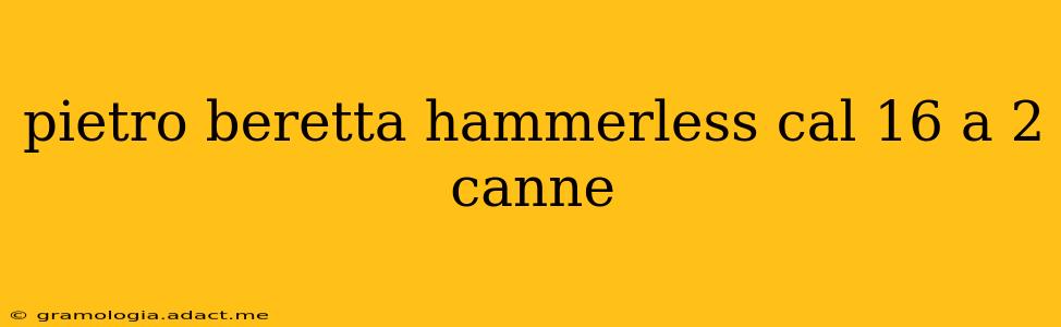 pietro beretta hammerless cal 16 a 2 canne