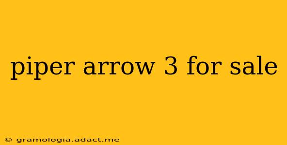 piper arrow 3 for sale