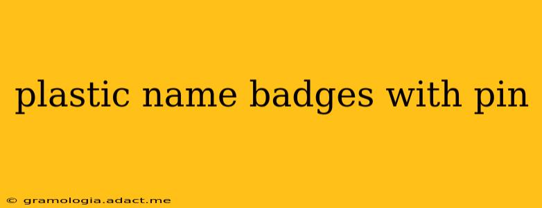 plastic name badges with pin