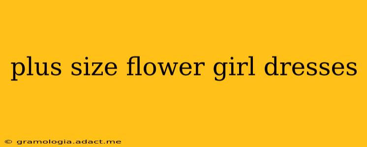 plus size flower girl dresses