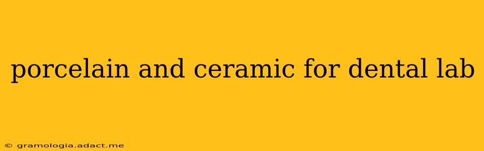 porcelain and ceramic for dental lab