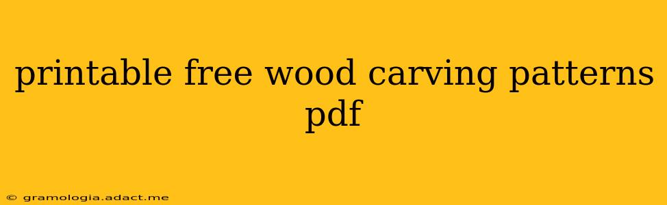 printable free wood carving patterns pdf