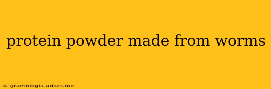 protein powder made from worms