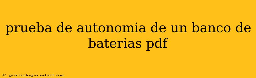 prueba de autonomia de un banco de baterias pdf