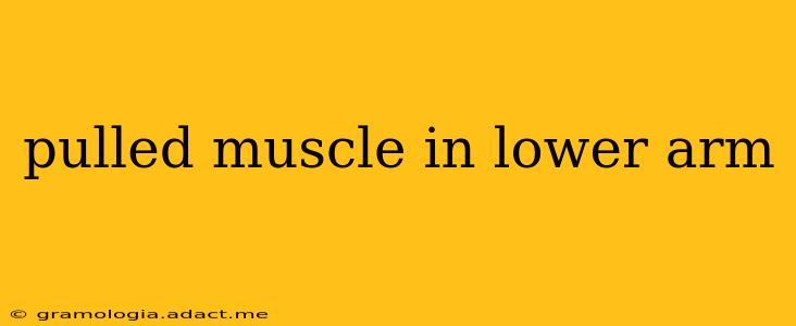 pulled muscle in lower arm