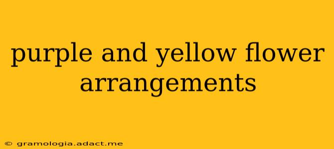 purple and yellow flower arrangements