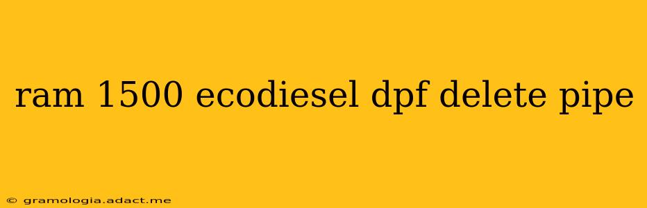 ram 1500 ecodiesel dpf delete pipe